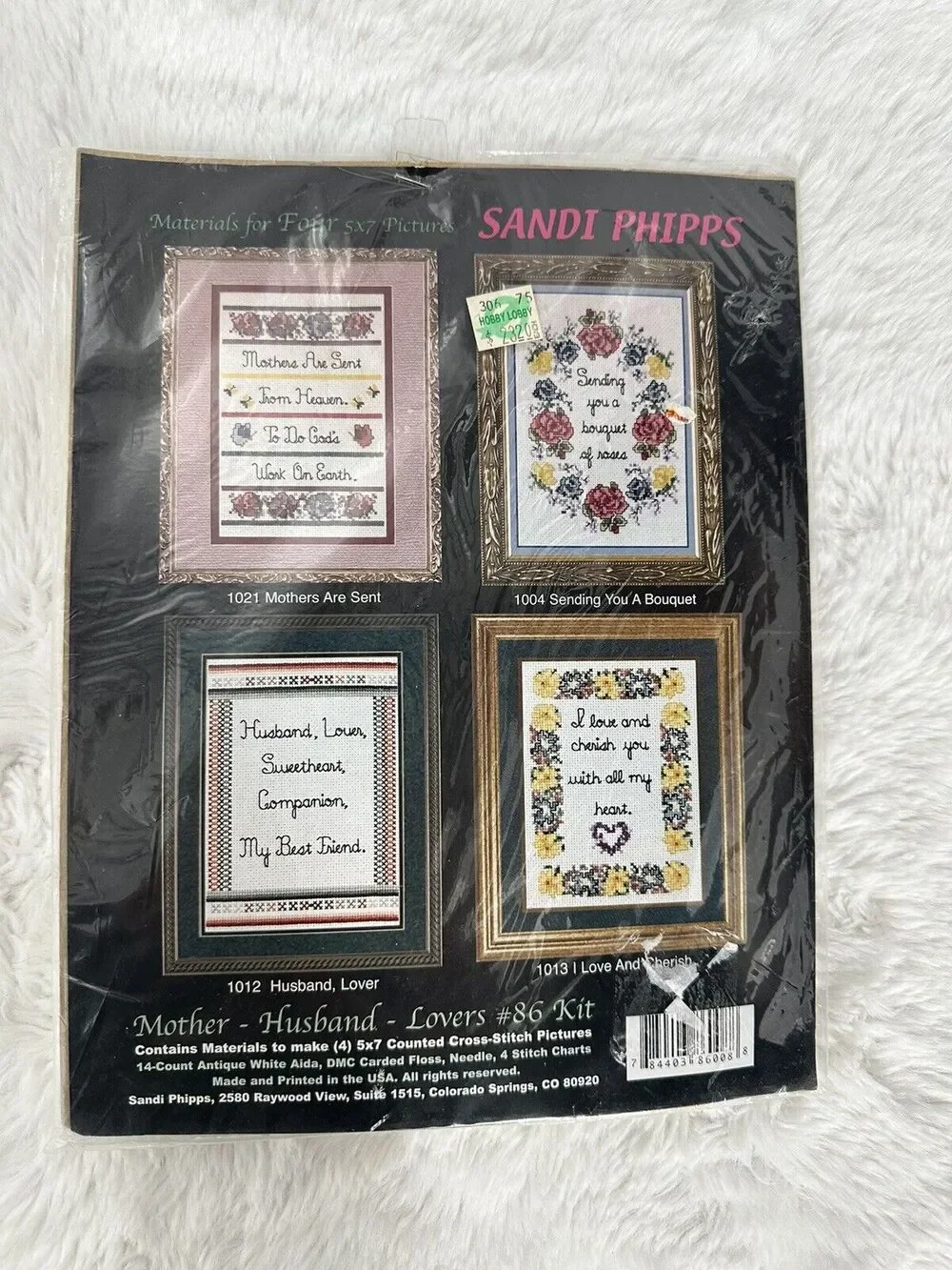 Vintage Sandi Phipps Mother Husband Lovers #86 Counted Cross Stitch Kit 4 Design